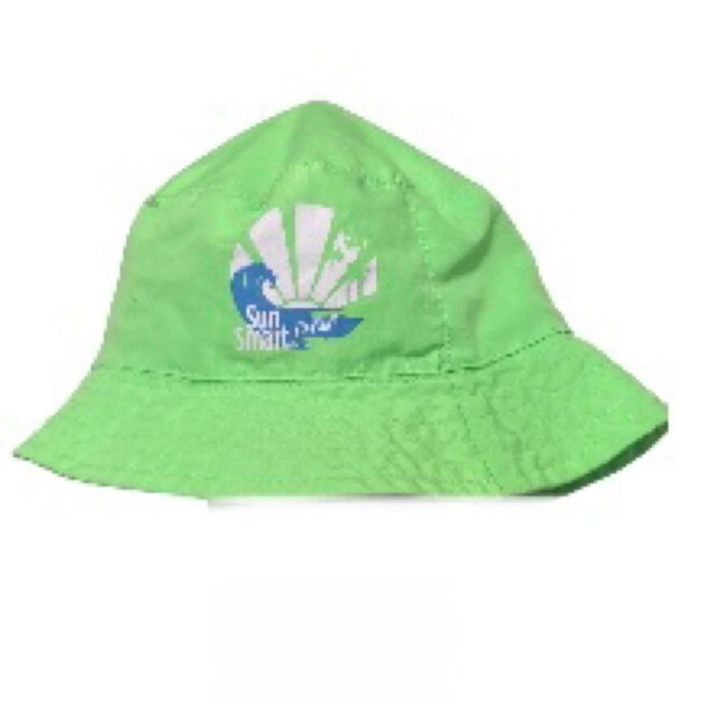 AQUA Leisure Sun Smart Kids Bucket Hat Child Youth 50+ UPF Neon Green